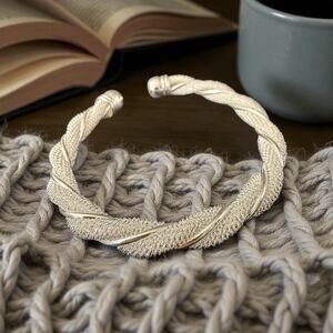 Wide Silver-Tone Scroll Cutout Cuff Bangle –Thick Statement Bracelet 6-7” fit